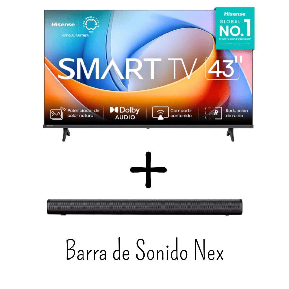 Televisor Hisense 43 Pulgadas FHD Smart TV VIDAA 43A4NV - Soundbar Nex PSB32 Combo