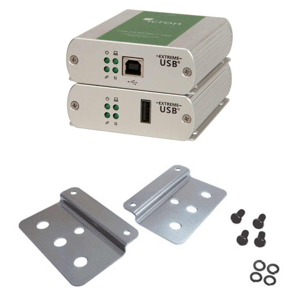 Icron Extensor USB 2.0 Ranger 2301 con Kit de Montaje - Extensión hasta 100 metros, 1 Pue