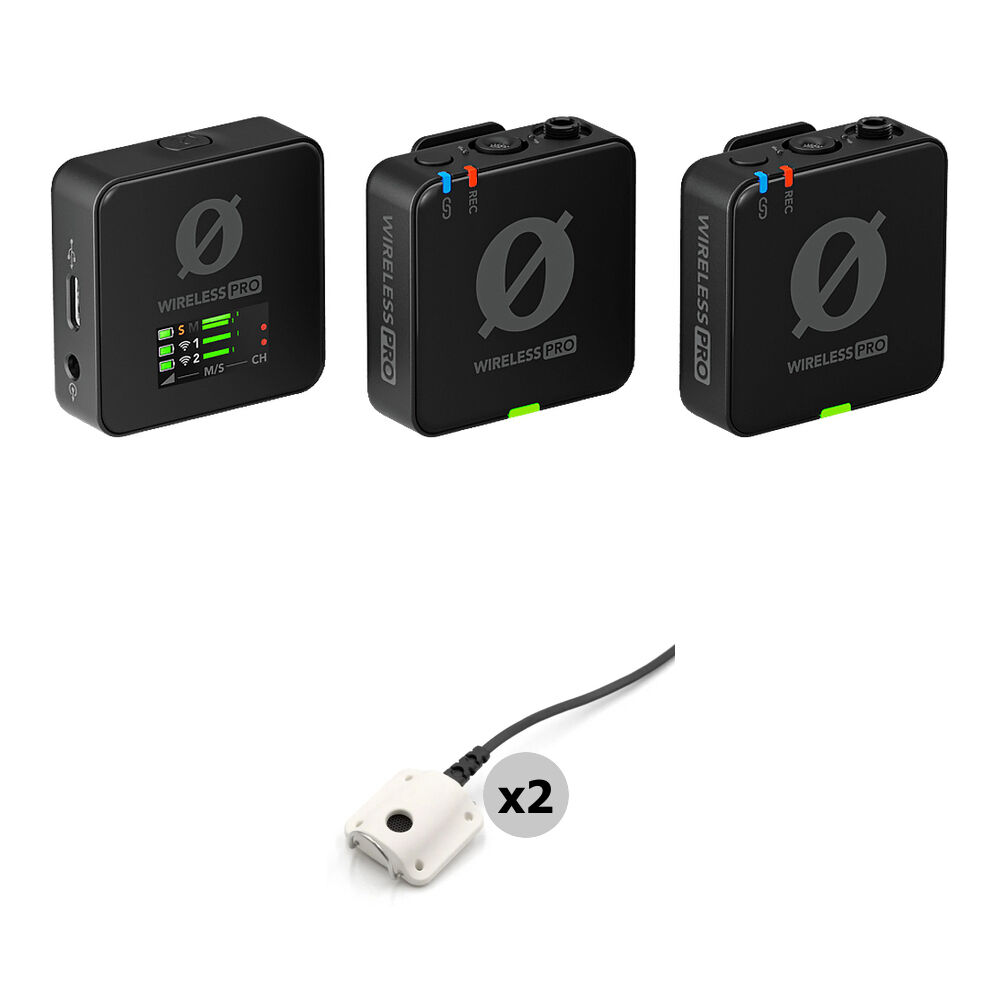 RODE Wireless PRO Sistema de Micrófono Inalámbrico para 2 Personas con Lav Concealers Bl