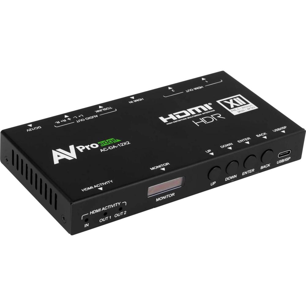 AVPro Edge Amplificador de Distribución HDMI 1x2 2.1b - Resoluciones hasta 8K60, 48 Gb/s,
