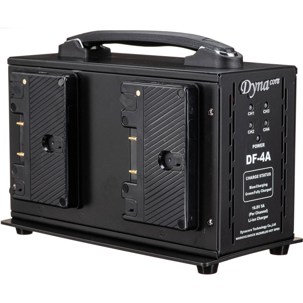 Dynacore DF-4A Cargador Rápido Cuádruple para Baterías Gold Mount, 16.8V, 5A por Canal,