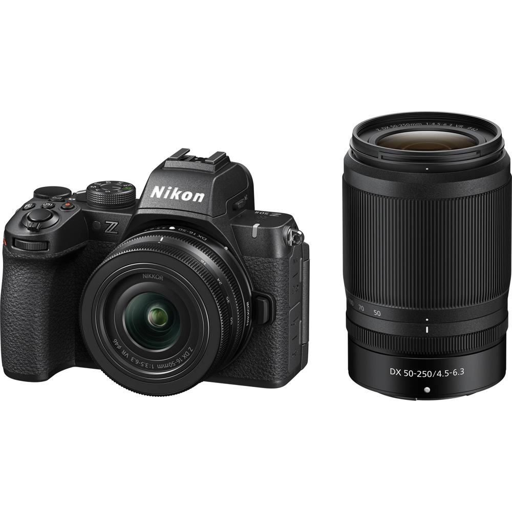 Nikon Z50 II Cámara Mirrorless con Lentes 16-50mm y 50-250mm, Sensor CMOS de 20.9MP, Grab