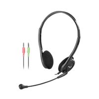 Auriculares Con Micrófono Genius Hs-200C  Con Conector Dual De 3.5Mm Negro