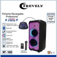 Parlante Dual 10 TREVELY WT-1020 - Karaoke - 300W