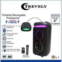 Parlante Dual 8 TREVELY WT-860 - Karaoke - 100W