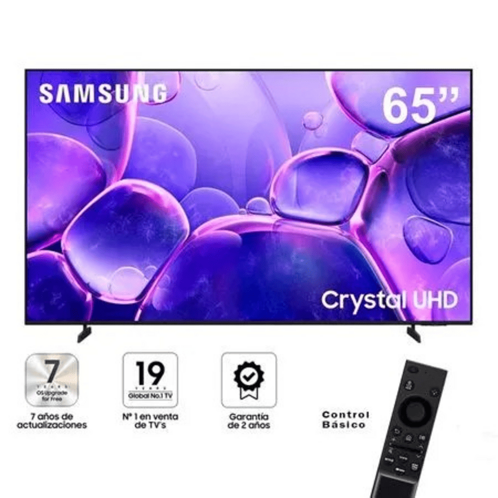 Televisor Samsung 65 Pulgadas Smart TV Crystal UHD 4K TizenOS UN65U8000FGXPE Nuevo Modelo