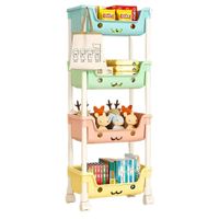 Organizador Estante Juguetes Kawaii Con Ruedas Multiusos 4 Niveles