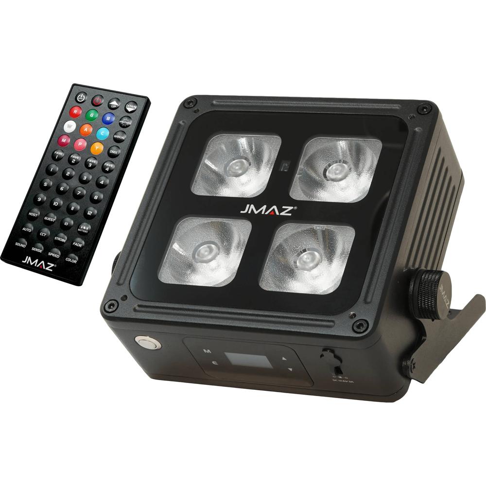 JMAZ MAD PAR 4IP Luz LED RGBWA+UV a Batería para Exterior con DMX Inalámbrico, 60W, IP65