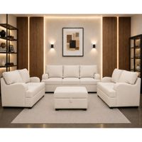 Juego de Sala Rumi Ivory 321 Banqueta Baúl 2