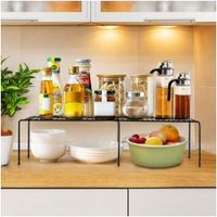 Organizador Multifuncional Repostero Lavadero Cocina Ajustable 16x70x21.5cm - Negro