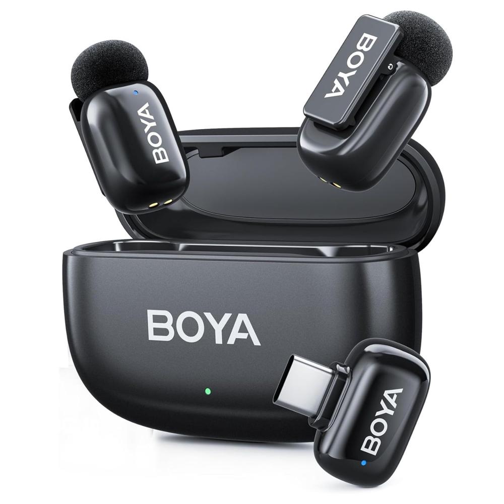 BOYA Mini 2 micrófono inalámbrico USB C cancelación de ruido 30 horas