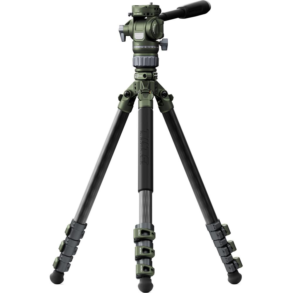 Tilta Cabezal de Video Fluido Compacto con Trípode de Carbono de 3 Etapas (Verde Bosque)