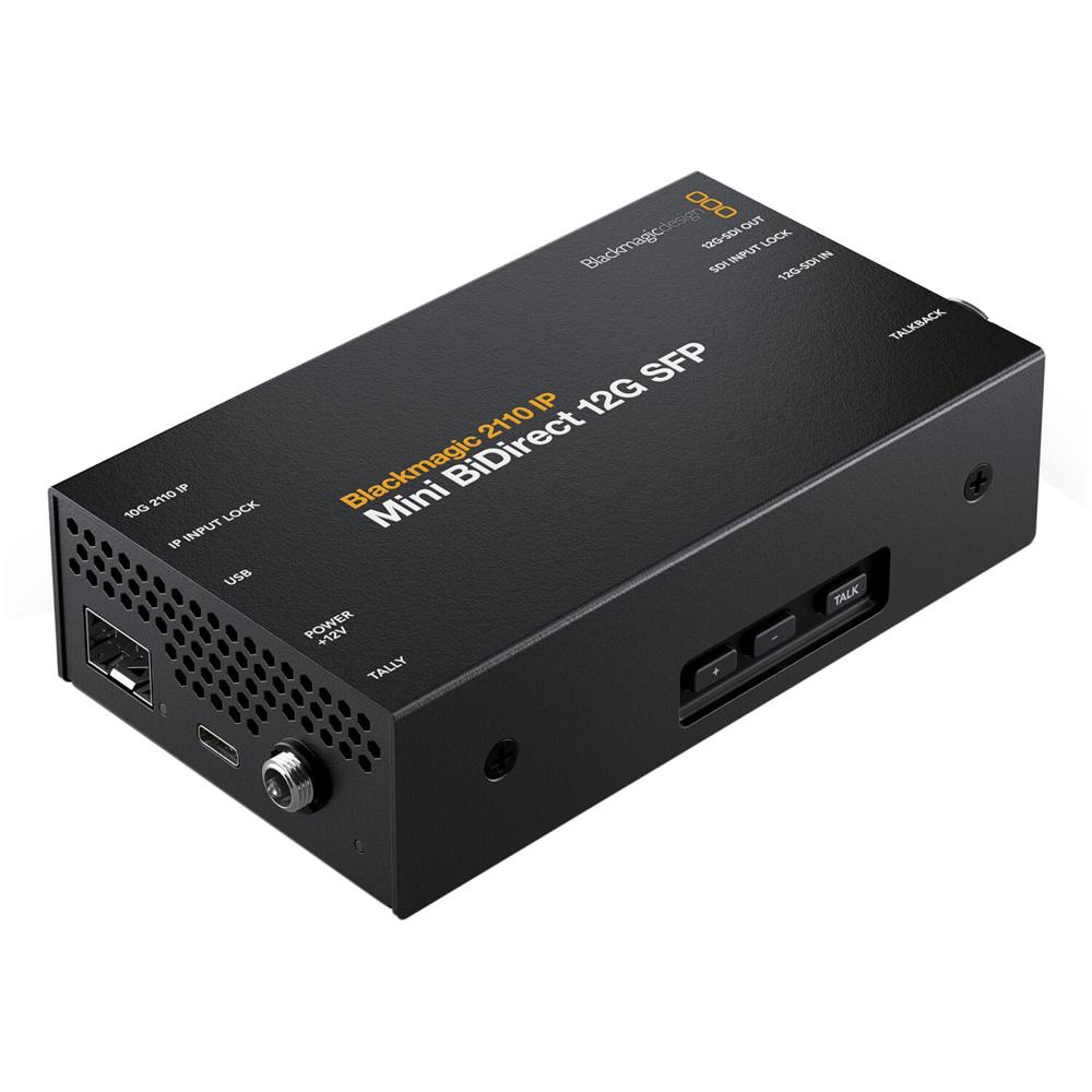 Blackmagic Design 2110 IP Mini BiDirect 12G SFP Converter - Soporte UHD 4K, Conexión 5-pi