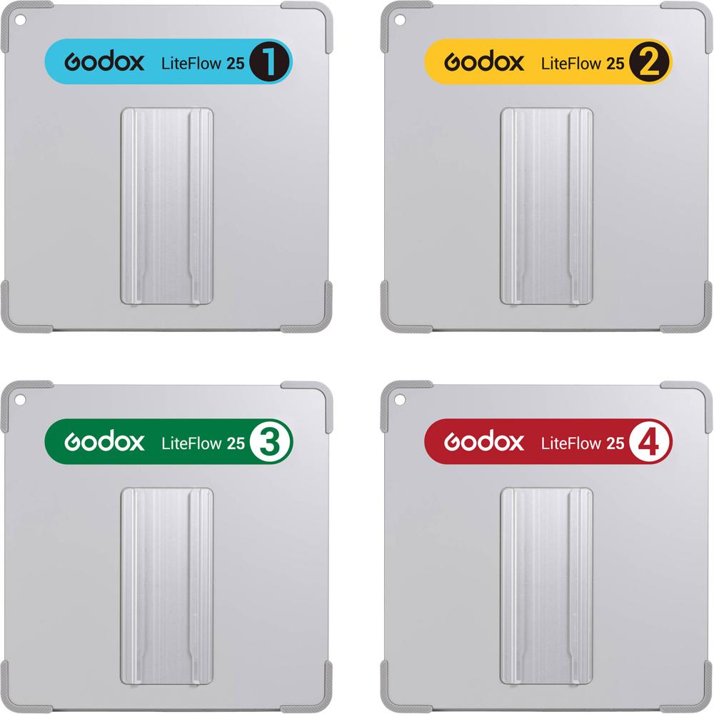 Godox Kit de Reflectores LiteFlow 25 (10 x 10"") - Incluye 4 Reflectores con Difusión Dura