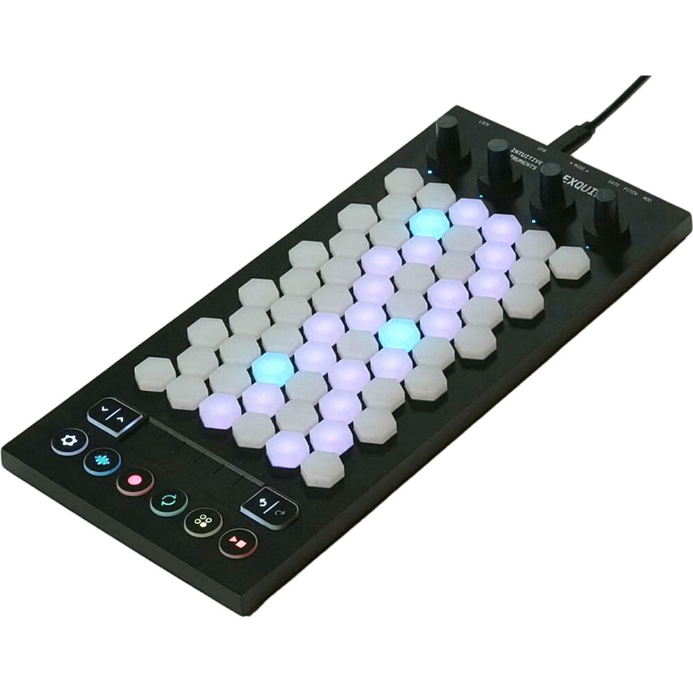 Intuitive Instruments Controlador MIDI Exquis 61 Teclas Hexagonales Retroiluminadas, MPE,