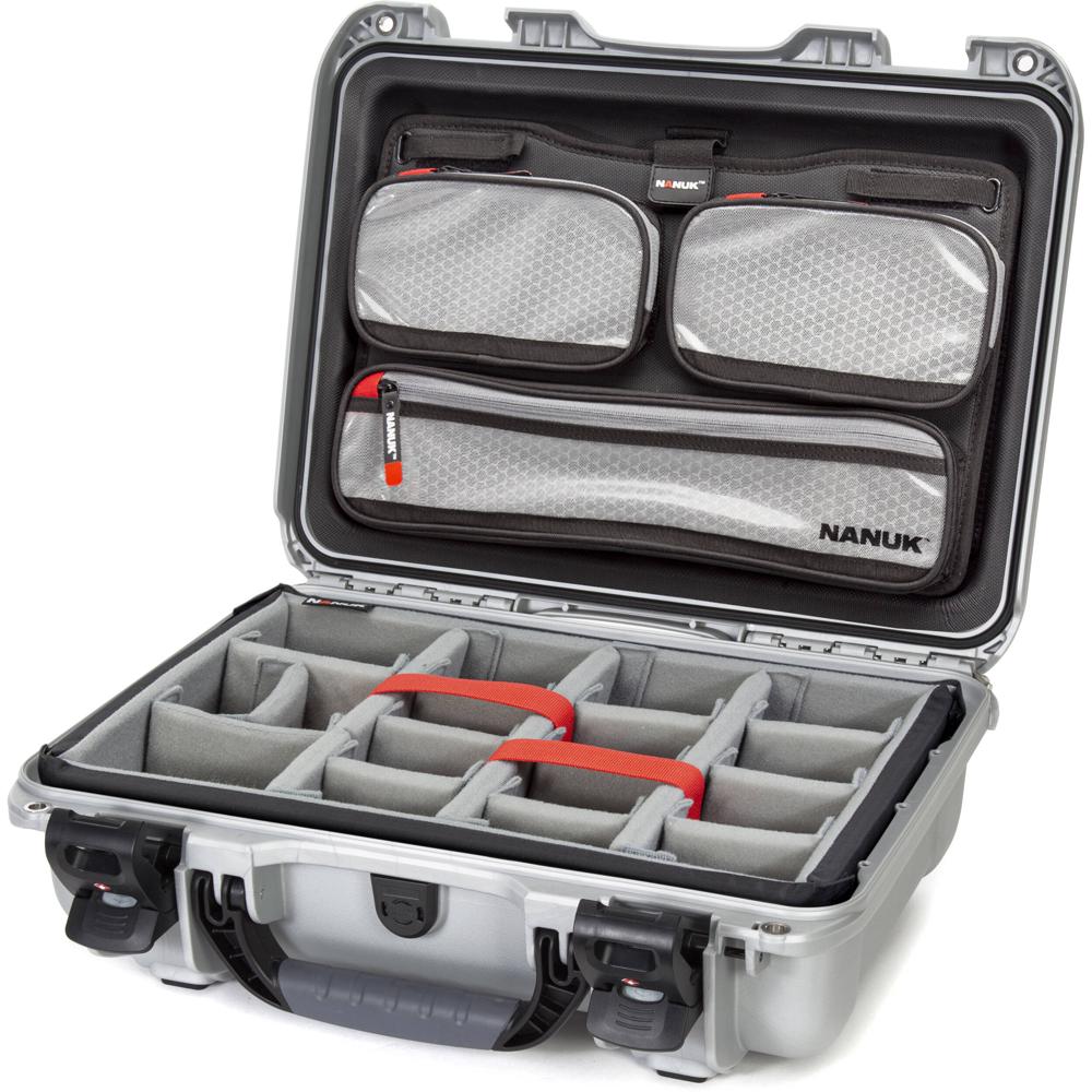 Nanuk 923 Maletín Duro Pro Photo Kit Plata 16.7L con Divisores Ajustables y Organizador d