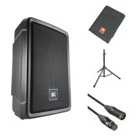 JBL IRX108BT Altavoz Portátil Activo 8"" con Bluetooth, Cubierta, Soporte Ajustable y Cabl
