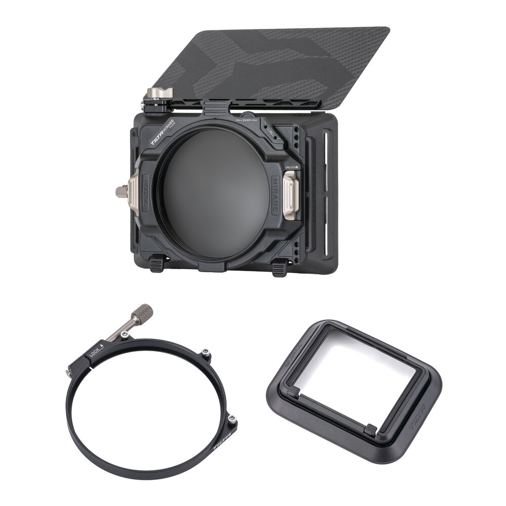 Tilta Mirage Matte Box con Módulo VND Motorizado, Adaptador Clamp-On de 95mm y Capucha de