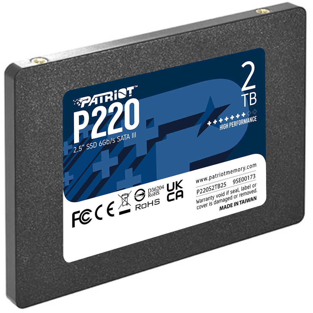 Patriot SSD Interno 2TB P220 Series SATA III 2.5"" - 550 MB/s Lectura, 500 MB/s Escritura,
