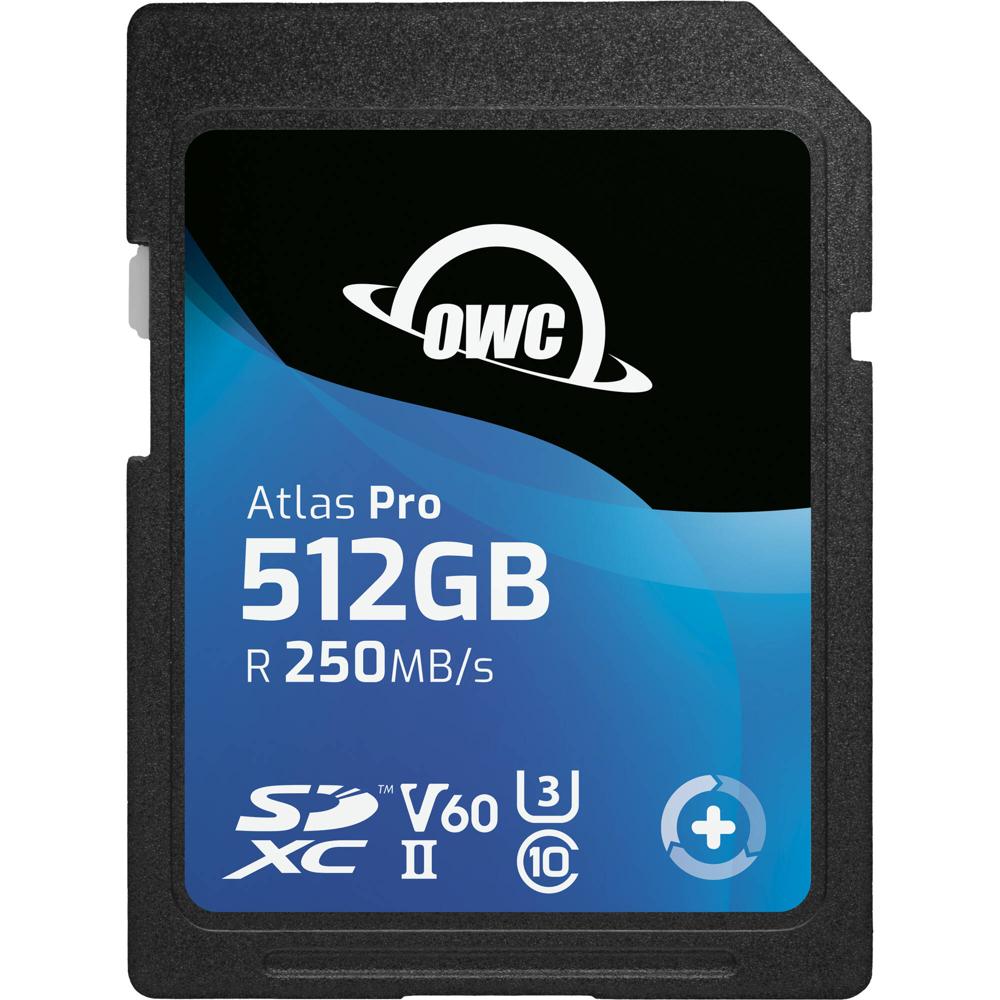 OWC Atlas Pro UHS-II SDXC 512GB - Velocidades de lectura hasta 250 MB/s y escritura hasta