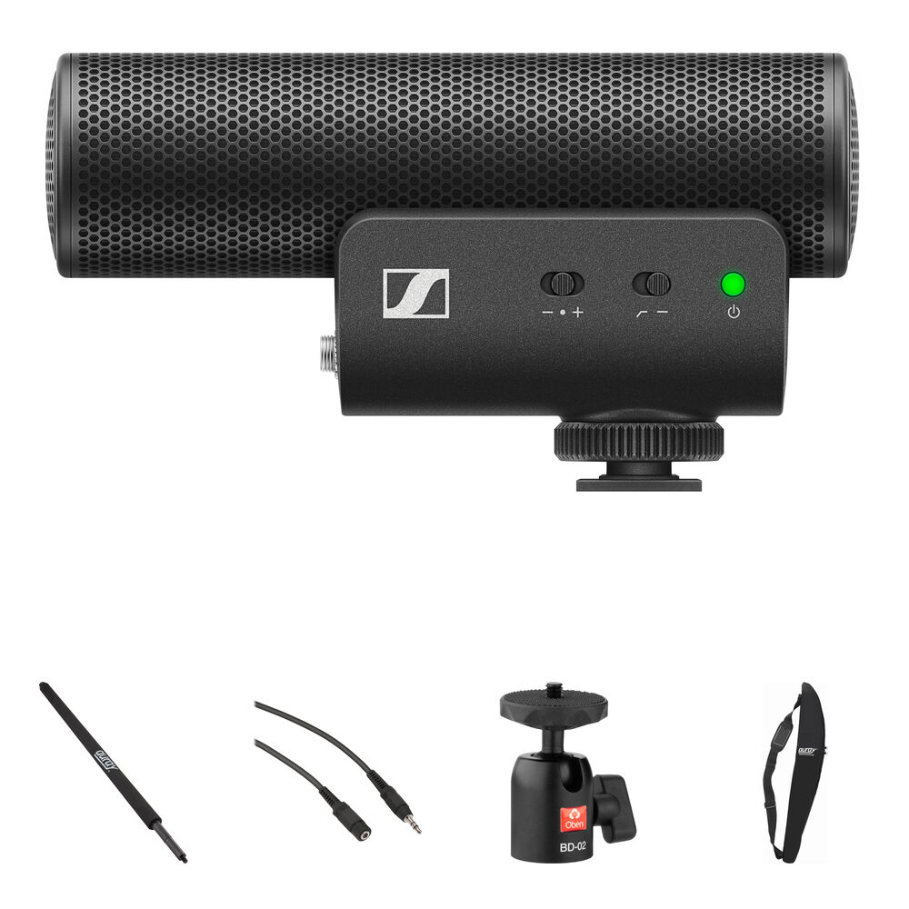 Sennheiser MKE 400 Kit de Boom con Micrófono Shotgun, Boompole y Accesorios