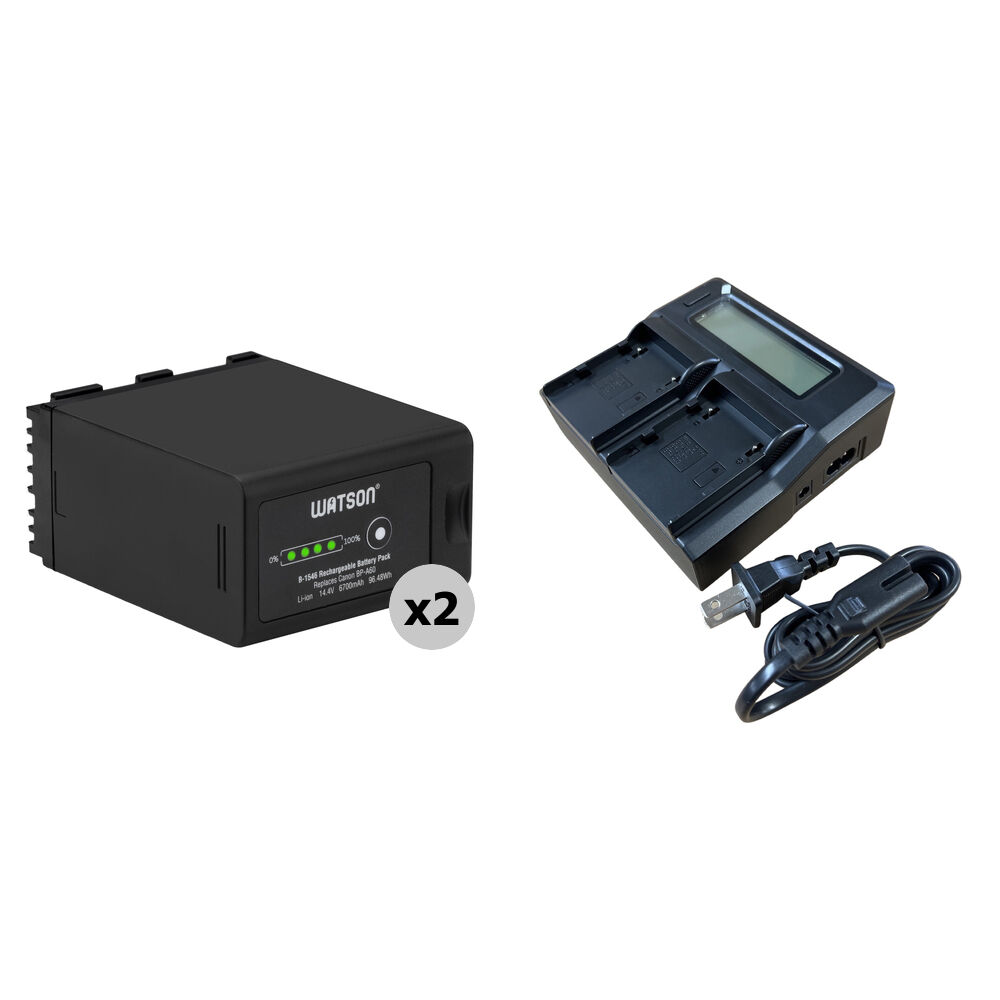 Watson Kit de 2 Baterías BP-A60 con Cargador Doble y Pantalla LCD