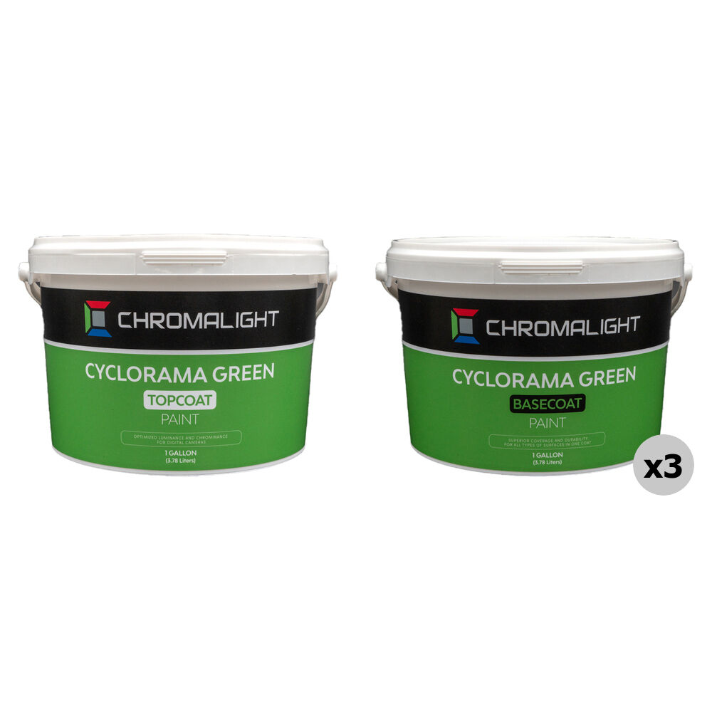 ChromaLight Kit de Pintura Cyclorama Verde - 3 Galones Basecoat y 1 Galón Topcoat