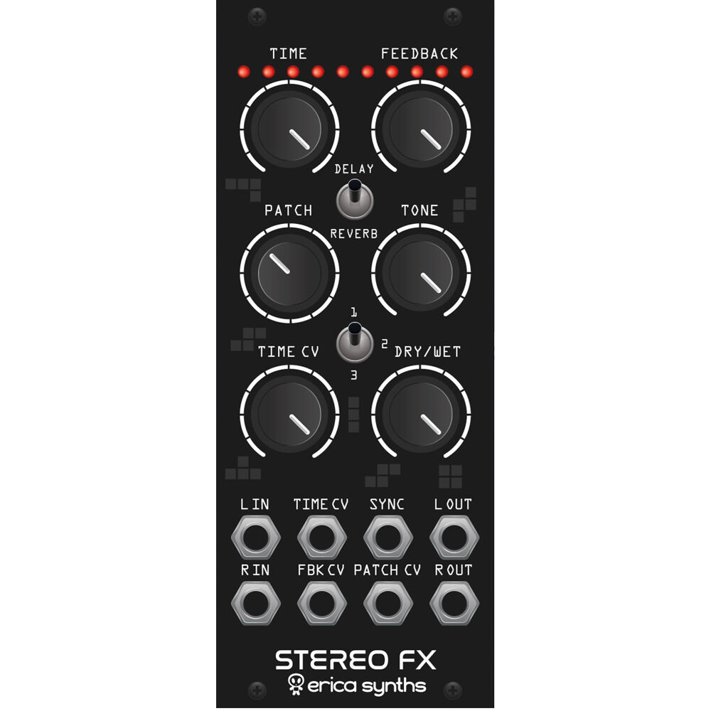 Erica Synths Drum Stereo FX Eurorack Module 10 HP - Módulo de Efectos Estéreo Hi-Fi con