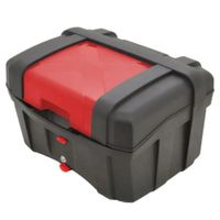 Maleta Rígida TOMCAT 40L Negro Mate Rojo para Moto Equipaje Seguro Resistente Viajes Estilo Premium