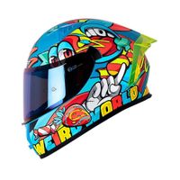 Casco Integral SHAFT SH-526SP Weird Azul Talla XL Certificado ECE 22.06 para Moto Seguridad Premium
