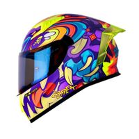 Casco Integral SHAFT SH-526SP Ojibrou Morado Azul Talla L Certificado ECE 22.06 para Moto Seguridad