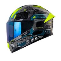 Casco Integral SHAFT SH-595 Omega Gris Azul Talla XL Certificado ECE 22.06 para Moto Seguridad Pro