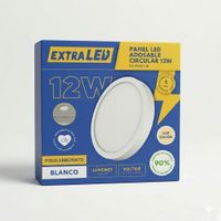 Panel Led Adosable Circular 12w Luz Cálida 3000K De Policarbonato Extraled