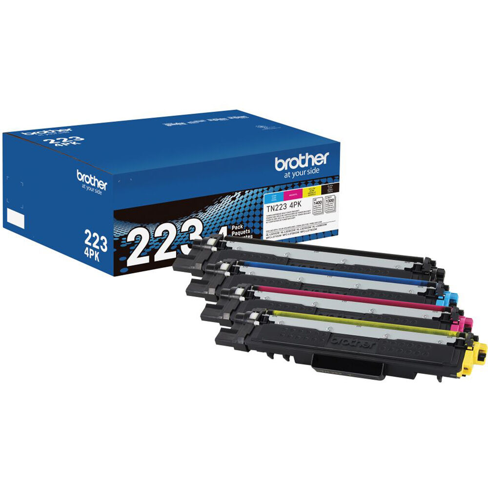 Brother TN223 Cartucho de Tóner Estándar 4-Pack - Negro, Cian, Magenta y Amarillo, Compa