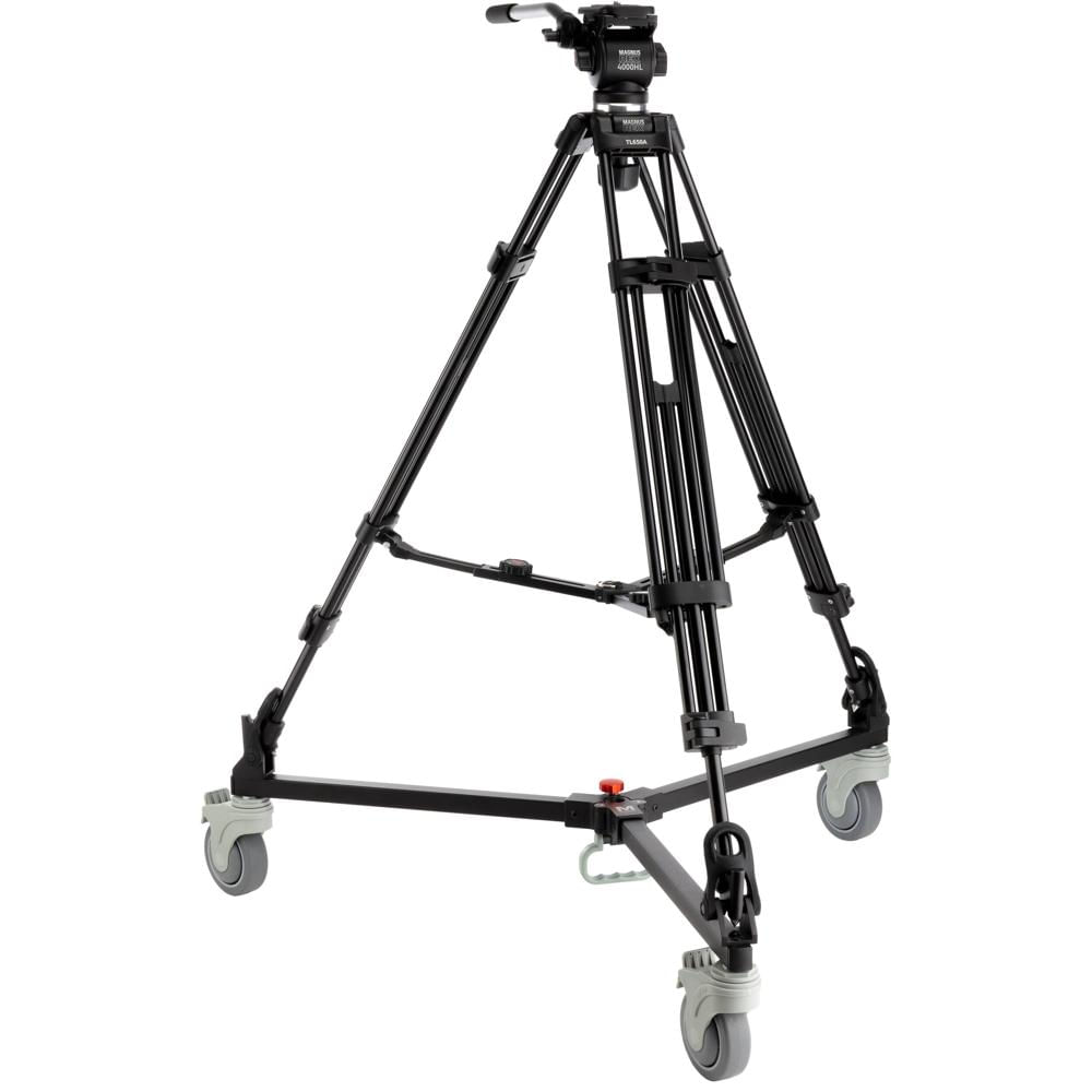 Magnus Tripode de Video REX VT-4000-PRO-2 con Cabezal Fluido y Dolly, Soporta hasta 11 lb,