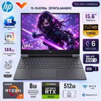 Laptop HP Victus AMD Ryzen 7 7445H 8GB RAM 512GB SSD RTX 3050-6GB 15.6 FHD - 144Hz    15-FB3018LA