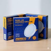 Pack x3 Panel Led Adosable Circular 18w Luz Cálida 3000K De Policarbonato Extraled