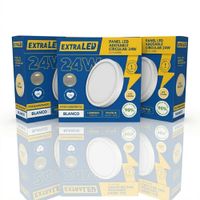Pack x3 Panel Led Adosable Circular 24w Luz Cálida 3000K De Policarbonato Extraled