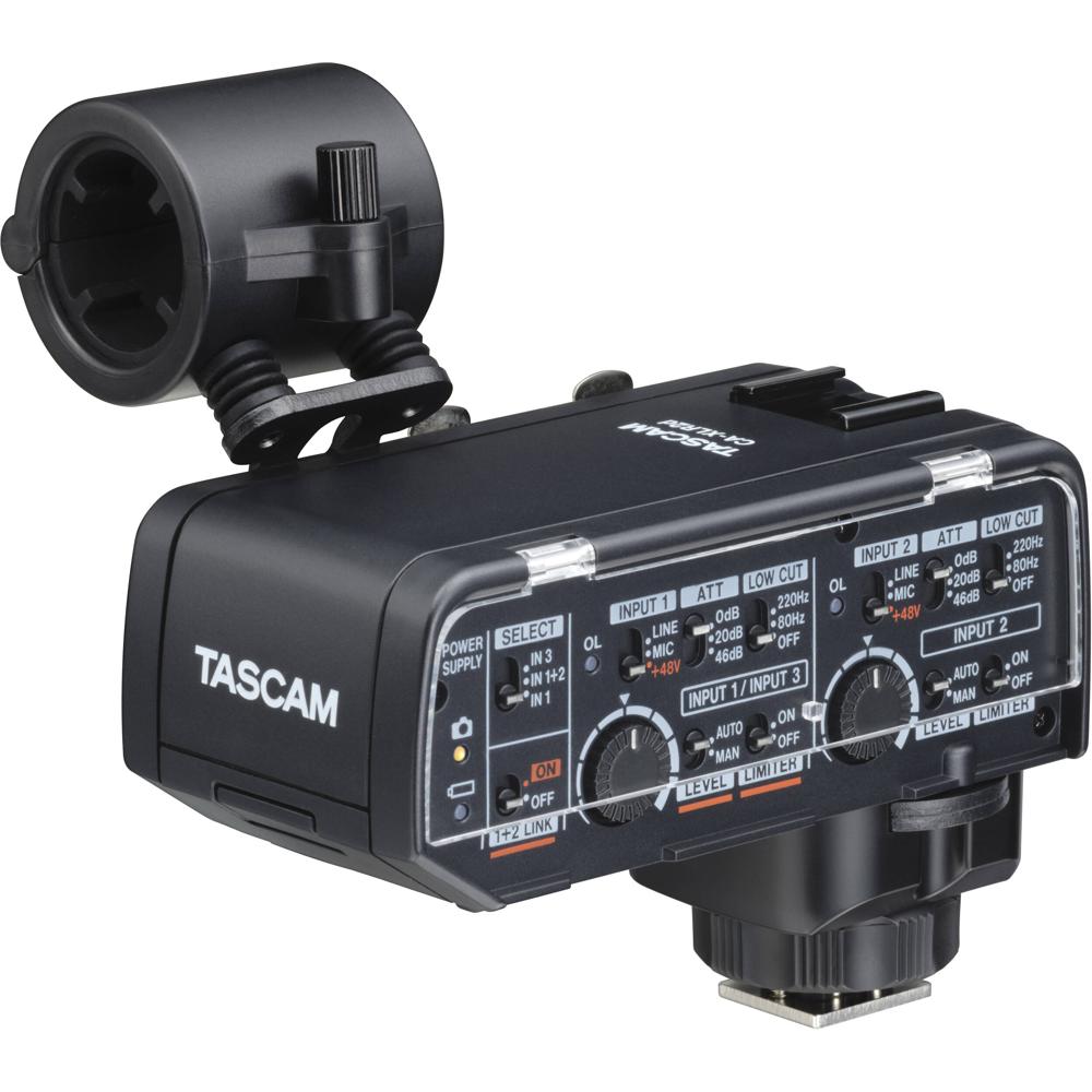 TASCAM CA-XLR2d-F Adaptador de Micrófono XLR para Cámaras FUJIFILM con Preamp HDDA y Con