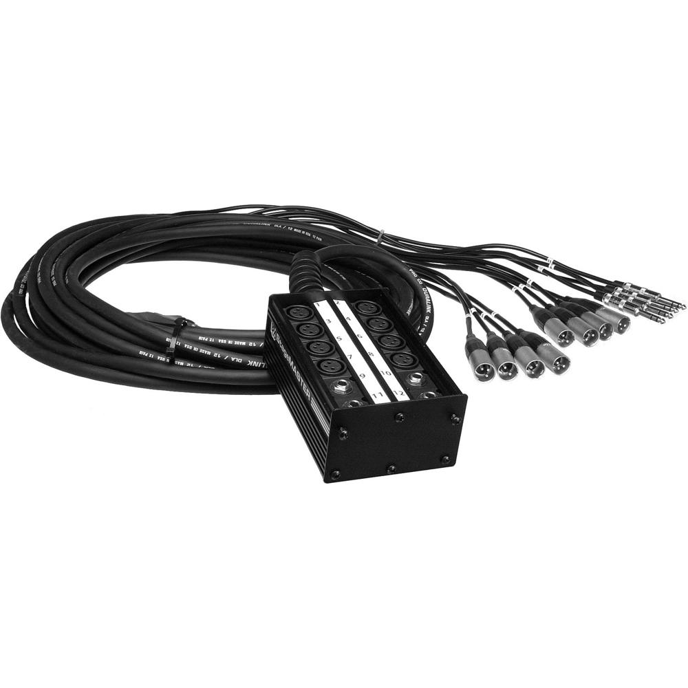 Pro Co Sound StageMaster SMA0804FBQ-50 Snake 12 Canales con 8 XLR y 4 TRS, 50'
