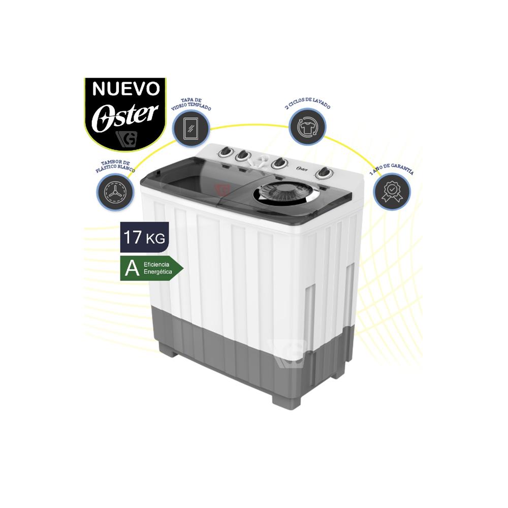 Lavadora semiautomática de 17 kg blanca Oster - OS-SAWMK0017W
