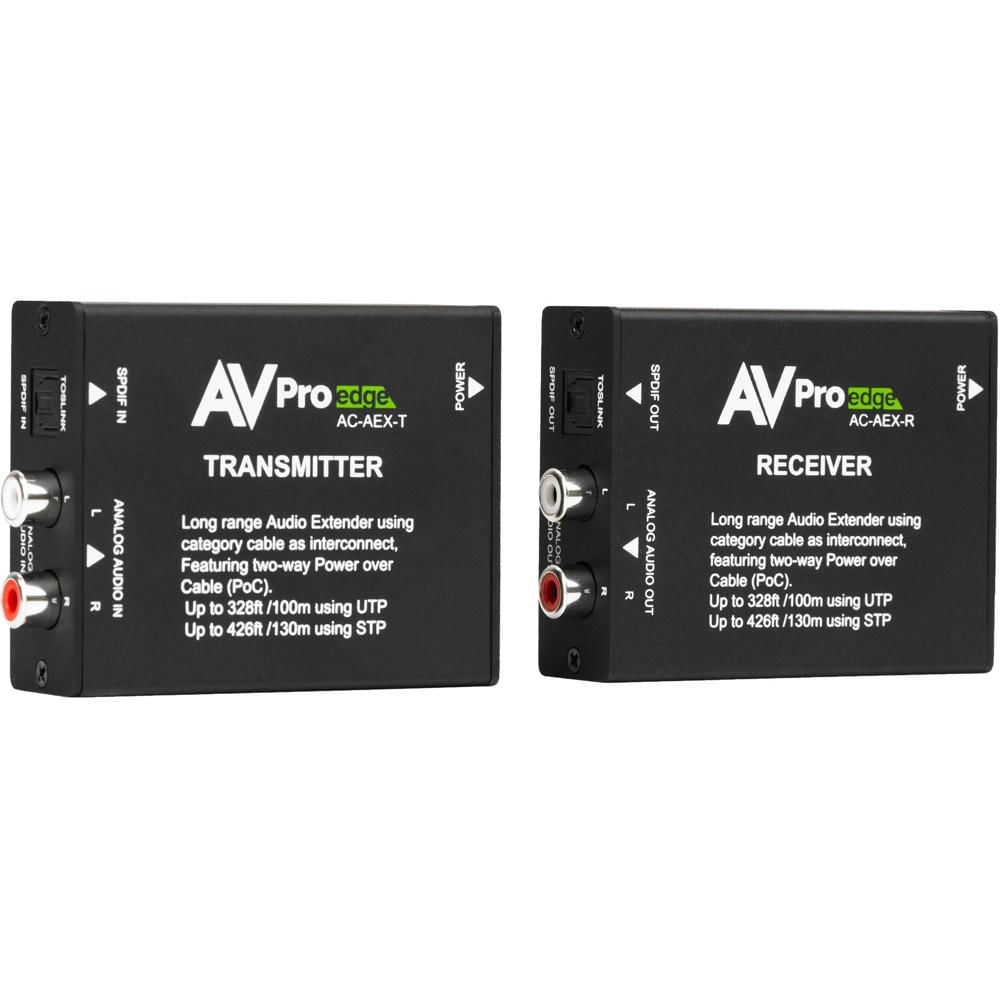 AVPro Edge Extensor de Audio No Comprimido por Cat 5e Kit (330') - Transmisor y Receptor,