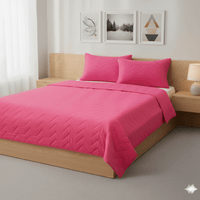 CUBRECAMA FUCSIA ALGODON 132 HILOS QUEEN FREE HOME
