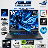 Laptop Asus ROG STRIX G16 G614PP AMD Ryzen 9 8940HX 16GB 1TB  RTX 5070-8GB 16  WUXGA  G614P-WH94