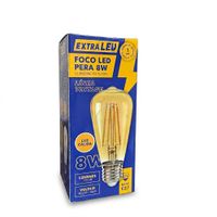 Foco LED Decorativo Tipo Pera Filamento Vintage 8W E27 Luz Cálida  Extraled