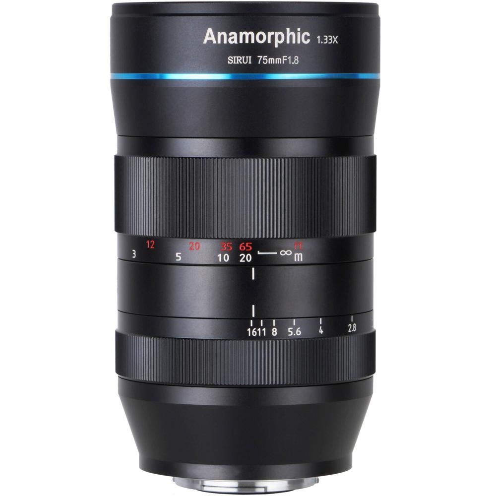 Sirui 75mm f/1.8 1.33x Anamorphic Lens para FUJIFILM X - Lente Manual con Iris de 13 Palas
