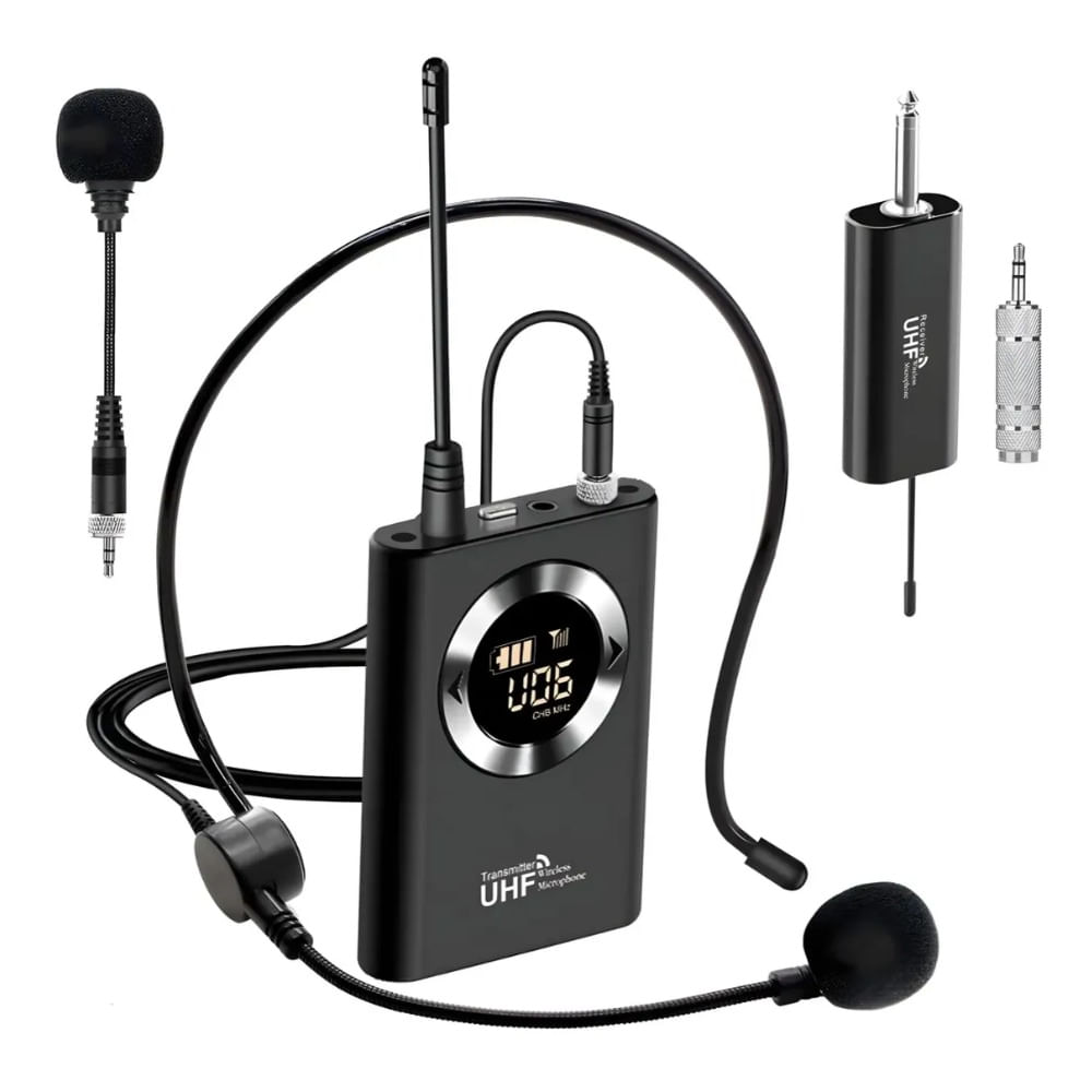 Micrófono Inalámbrico Uhf Diadema Amplificador Profesional
