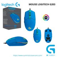 MOUSE LOGITECH G203 LIGHTSYNC OPTICAL 8000 DPI RGB BLUE