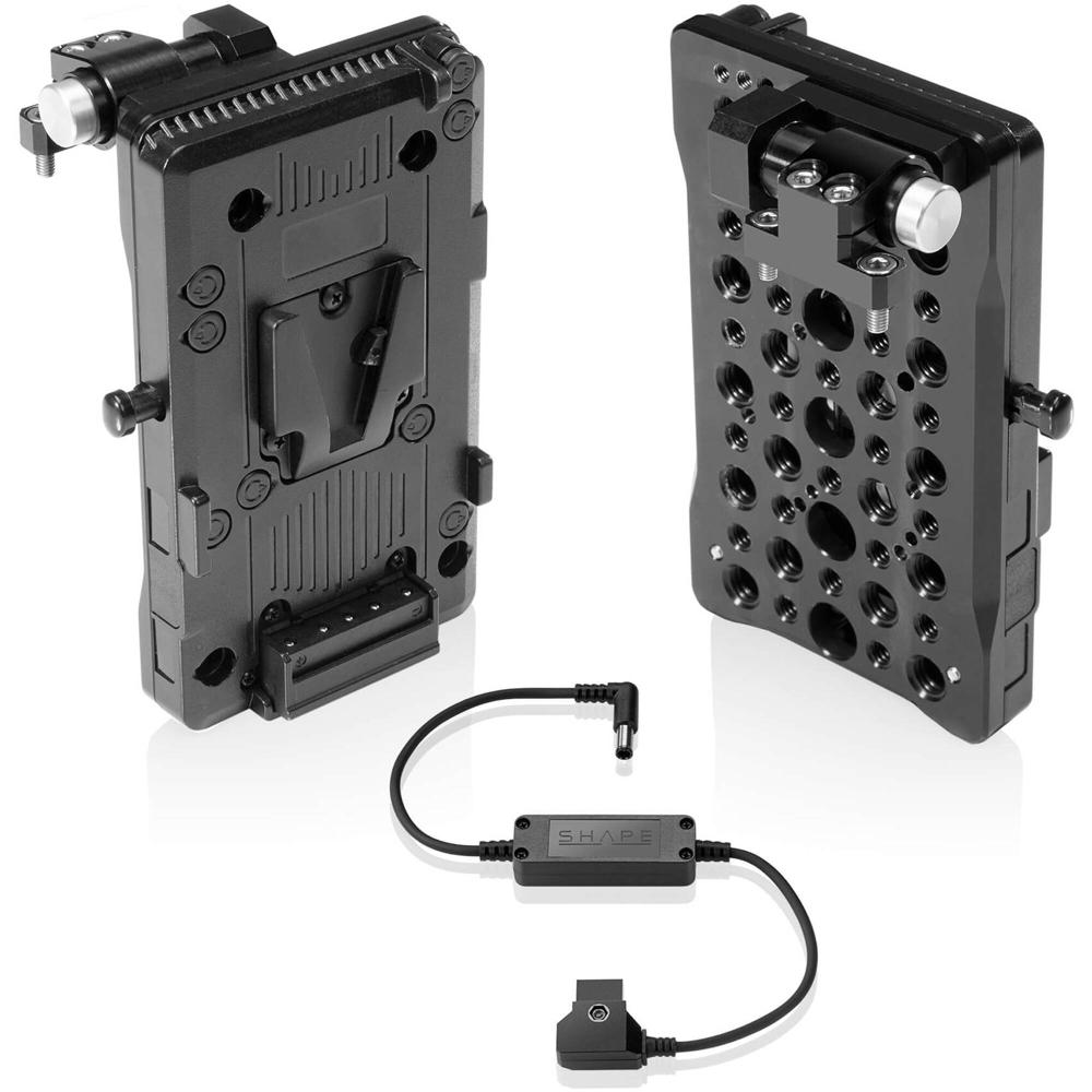 SHAPE Placa de Batería Pivotante V-Mount para Sony FX6 - Aluminio, Salida D-Tap 19.5 VDC,