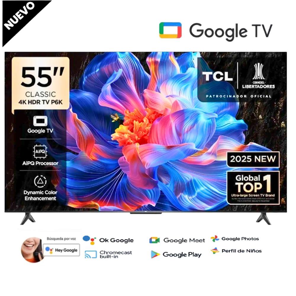 Televisor TCL LED 55 UHD 4K Smart TV 55P6K  GOOGLE TV